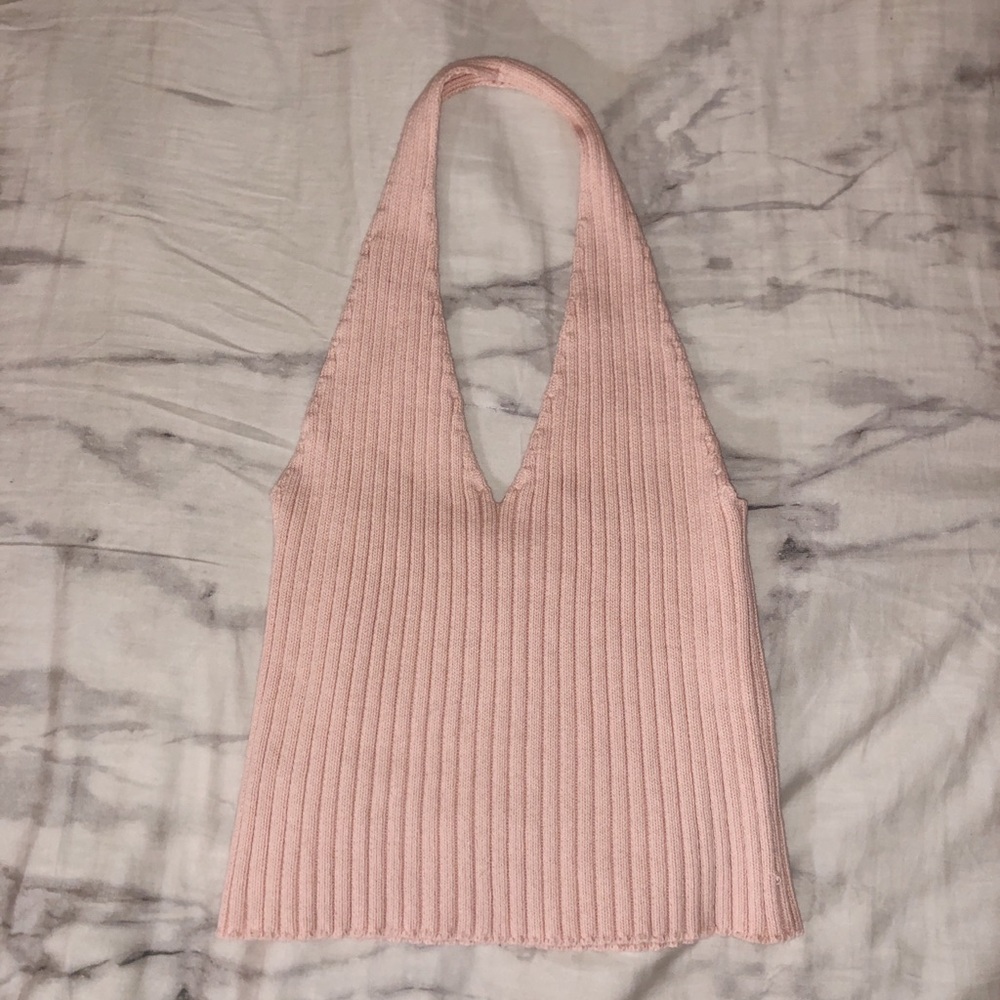 Halter Crop Top - Baby Pink